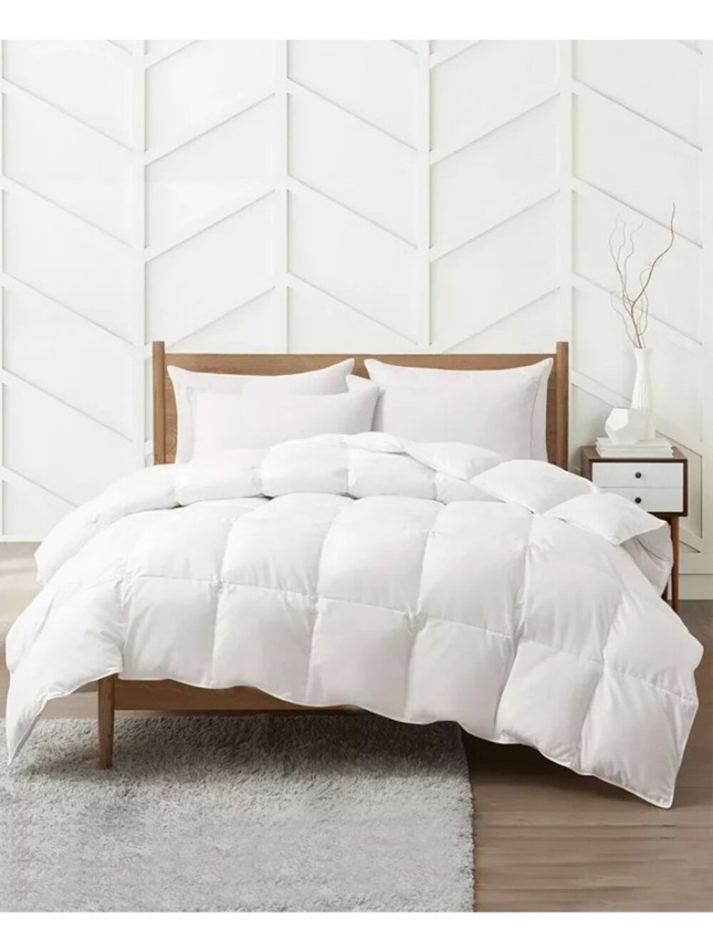 UNIKOME Medium Weight Goose Down Feather Fiber Comforter, King $376